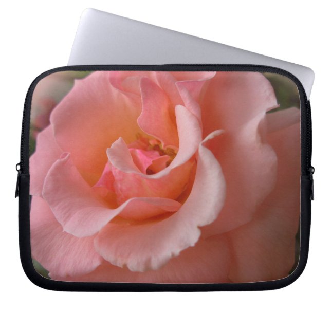 Peach Rose Laptop Sleeve Wild Rose Tablet Case (Front)