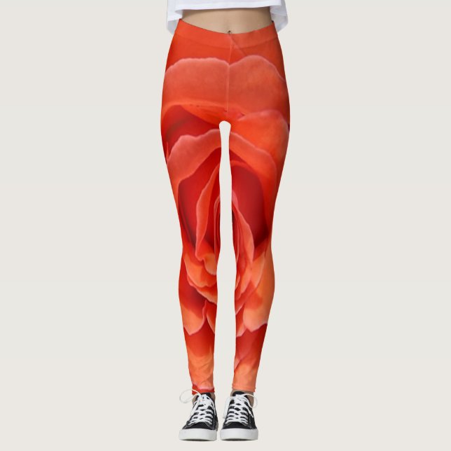 Peach Rose Leggings (Front)