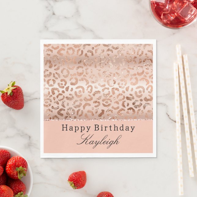 Peach Rose Leopard Napkin (Insitu)