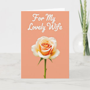 Peach Rose Lovely Wife Card