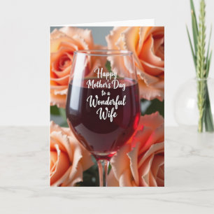 Peach Rose Mothers Day Glass Card
