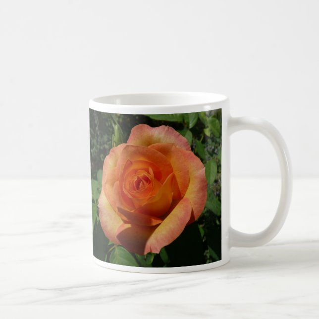 Peach Rose Orange Floral Photography Coffee Mug (Right)
