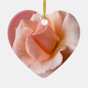 Peach Rose Ornament Personalised Rose Decorations