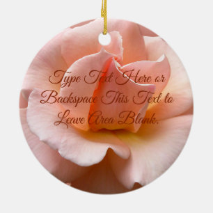 Peach Rose Ornament Personalised Rose Decorations