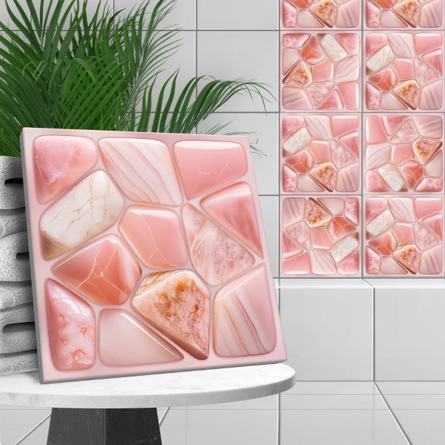Peach Rose quartz Abstract Cellular Art Tile (Creator Uploaded)