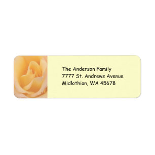 Peach Rose Return Address Label