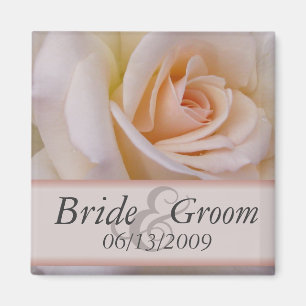 Peach rose save the date magnets - Customised
