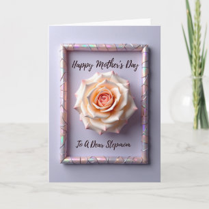 Peach Rose Stepmom Mothers Day Card