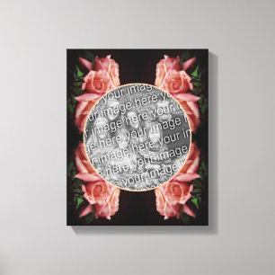 Peach Rose Vintage Create Your Own Photo Canvas Print