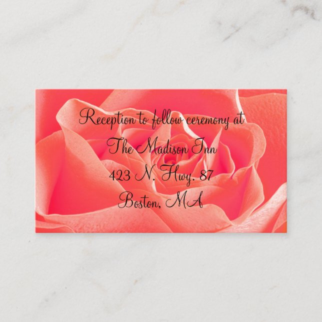 Peach Rose Wedding enclosure cards (Front)