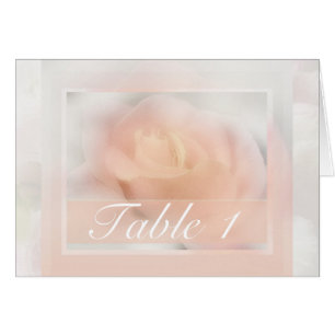 peach rose wedding table place card