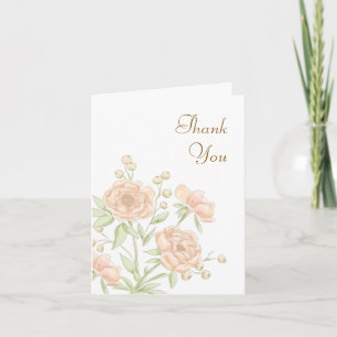 Peach Rose Wedding Thank You Cards