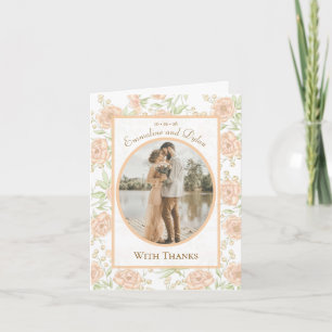 Peach Rose Wedding Thank You Cards Photo