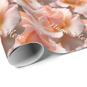 Peach Rose Wrapping Paper Personalised Rose Paper