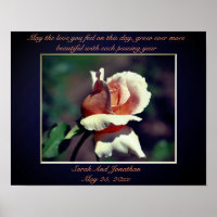Peach Rosebud Personalised Wedding Gift