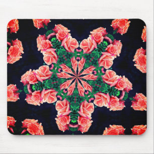 Peach Rosebuds Abstract Flower Art Mouse Mat