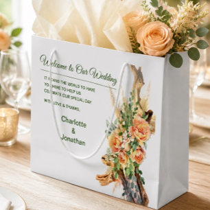 Peach Roses & Driftwood Wedding Gift Bag