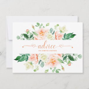 Peach Roses Greenery Typography Advice Cards
