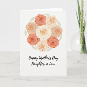 Peach Roses Mothers Day Wish Card