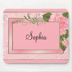 Peach Roses Mouse Mat