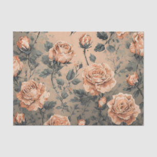 Peach Roses Tissue Paper
