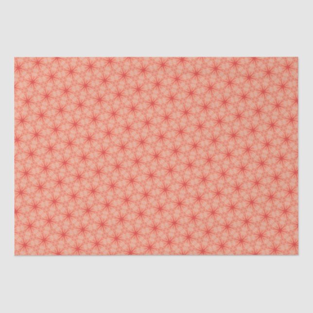 Peach Sacred Geometry Flower of Life Pattern Tissue Paper (Front)
