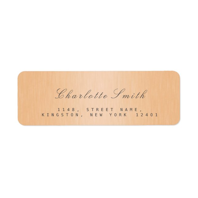 Peach Salmon Champaign Return Address Labels (Front)