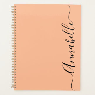 Peach script typography Name Planner