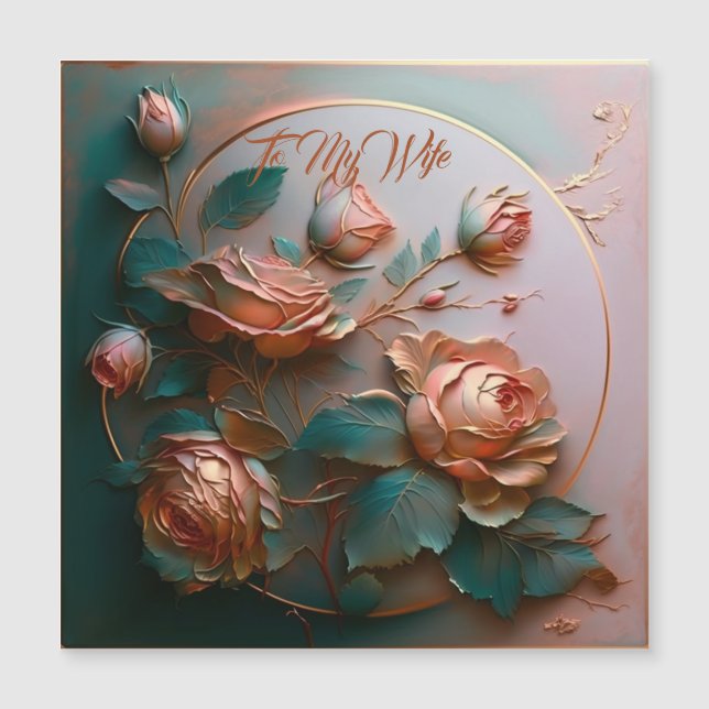 Peach Sculptured Roses (Front)