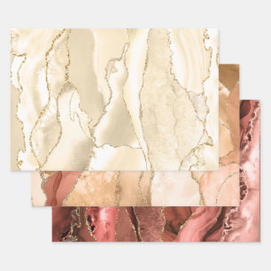 Peach shades agate wrapping paper sheets
