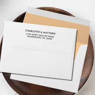 PEACH SIMPLE Elegant return address family name Envelope