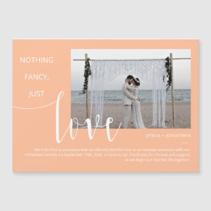 Peach Simple Modern Minimal Script Photo Magnet