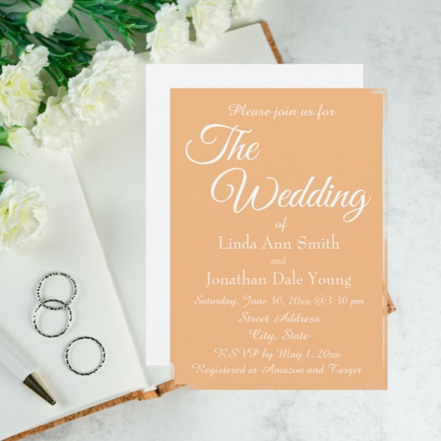 Peach Simple Style Wedding Invitation (In Situ Wedding)
