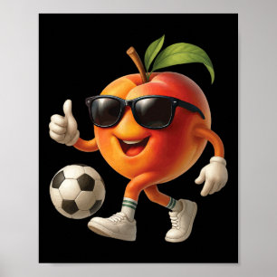 Peach Soccer Poster