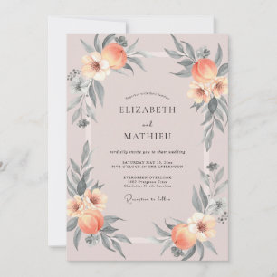 Peach Soft Flourish Wedding Invitation