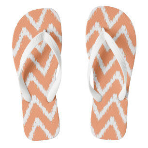 Peach Southern Cottage Chevrons Flip Flops