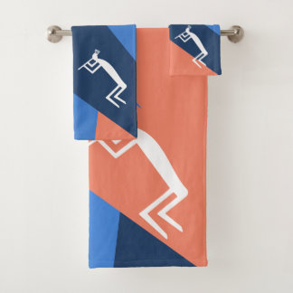 Peach Southwestern Kokopelli Bath Towel Set