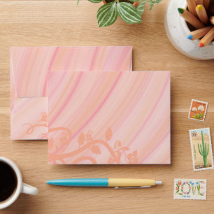 Peach Spirals and Flowers Special Event Mailing Envelopes
