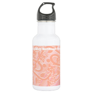 Peach Spirals, Filigree and Flowers 532 Ml Water Bottle