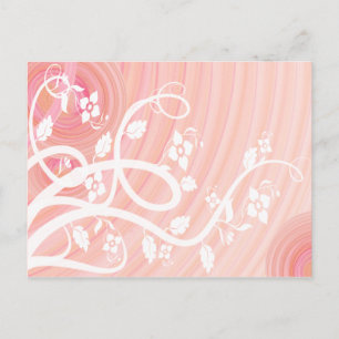 Peach Spirals, Filigree and Flowers All Occasion Postcard