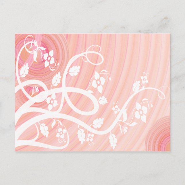 Peach Spirals, Filigree and Flowers All Occasion Postcard (Front)