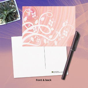 Peach Spirals, Filigree and Flowers All Occasion Postcard