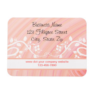 Peach Spirals, Filigree and Flowers Magnet