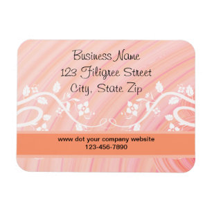 Peach Spirals, Filigree and Flowers Magnet