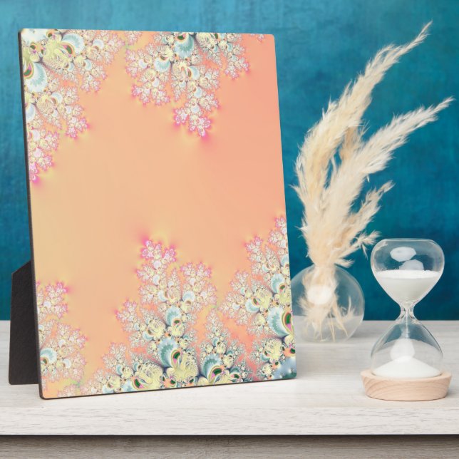 Peach Spring Frost Fractal Plaque (Side)