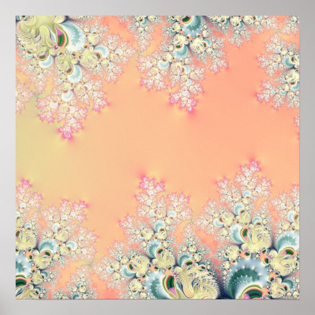 Peach Spring Frost Fractal Poster (Front)