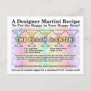 Peach Spring Martini Recipe Card Postcard