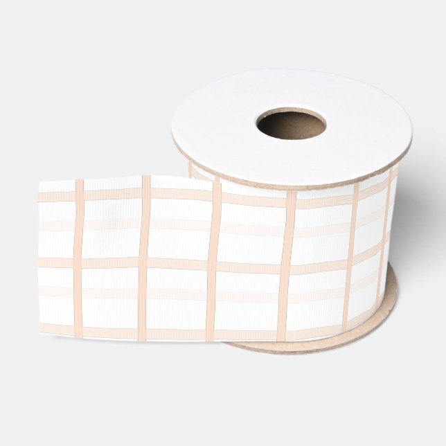 Peach Squared Ribbon Grosgrain Ribbon (Spool)