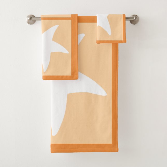 Peach Starfish Bath Towel Set (Insitu)