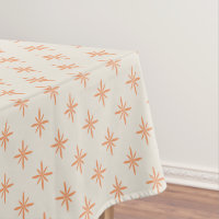 Peach Stars on Cream Atomic Mid Century Pattern